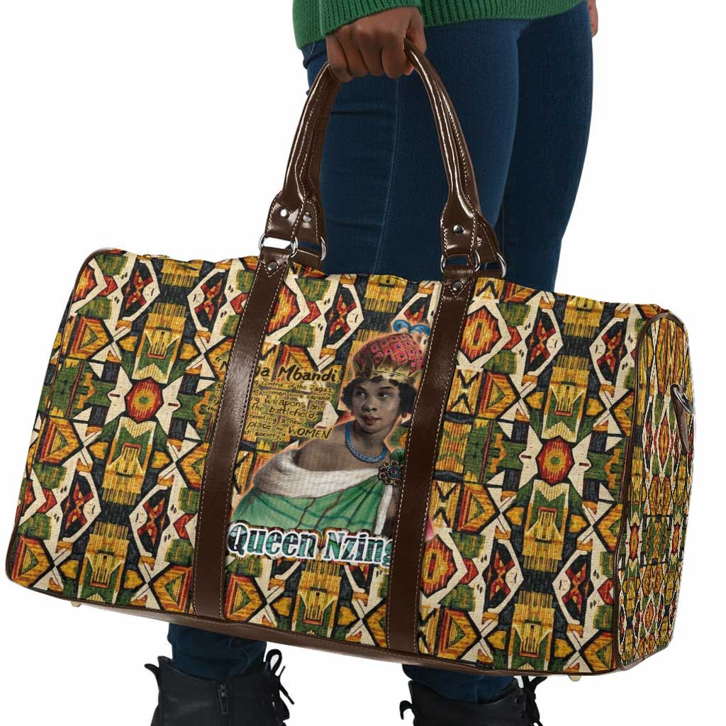 Queen Nzinga Travel Bag Mbandi Traditional Regal Portrait Empowerment Quote African Female Leadership - African Pride
