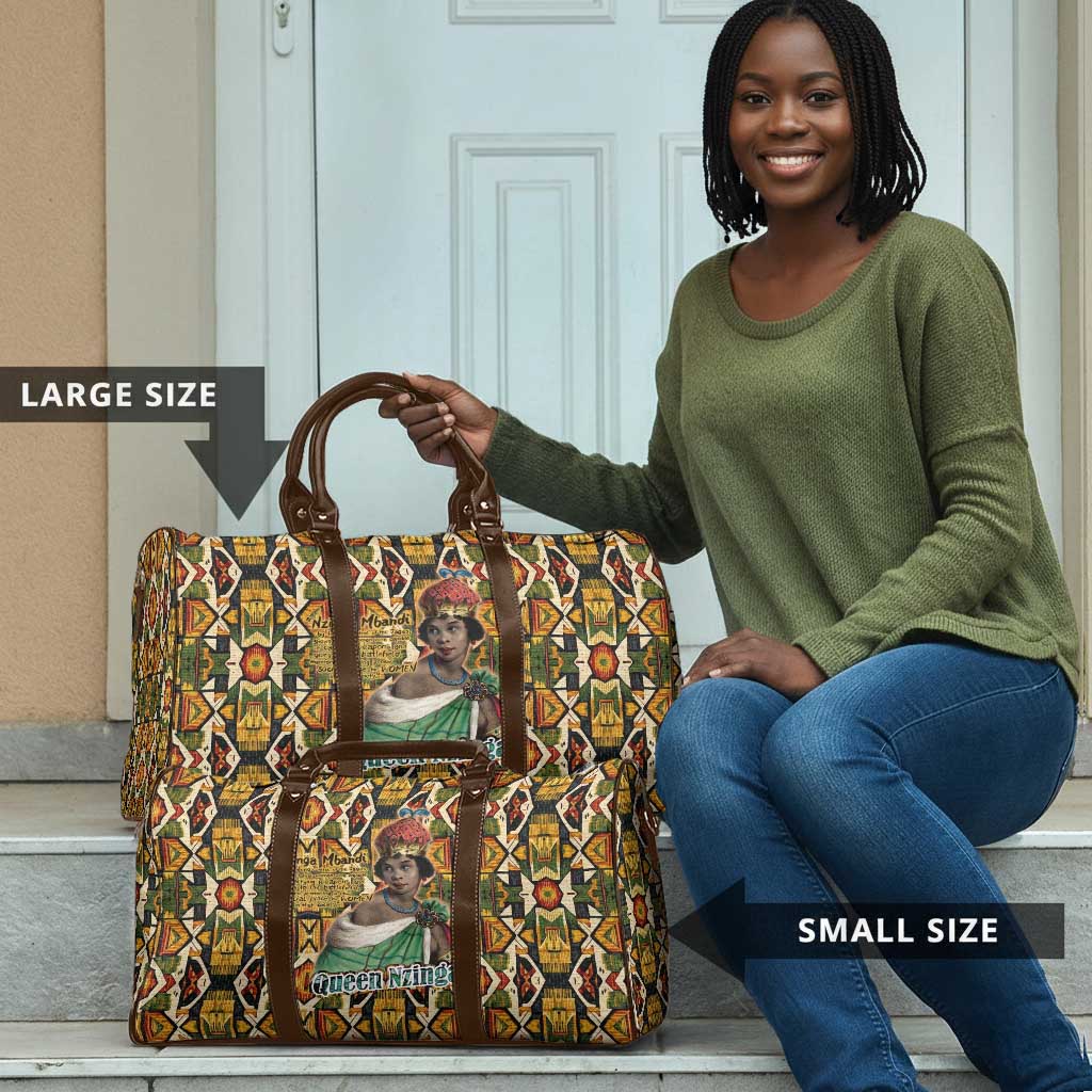Queen Nzinga Travel Bag Mbandi Traditional Regal Portrait Empowerment Quote African Female Leadership - African Pride