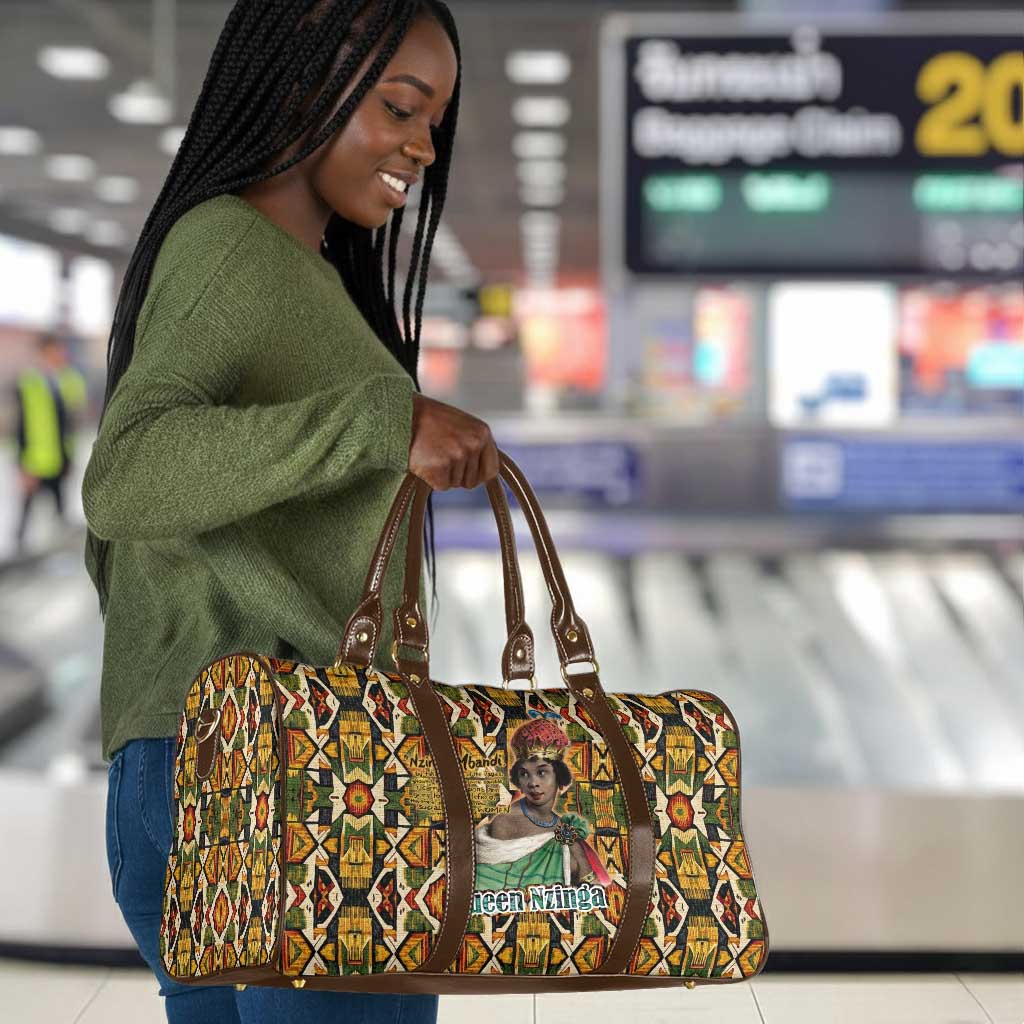 Queen Nzinga Travel Bag Mbandi Traditional Regal Portrait Empowerment Quote African Female Leadership - African Pride