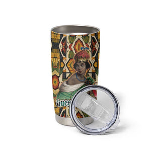 Queen Nzinga Tumbler Cup Mbandi Traditional Regal Portrait Empowerment Quote African Female Leadership - African Pride