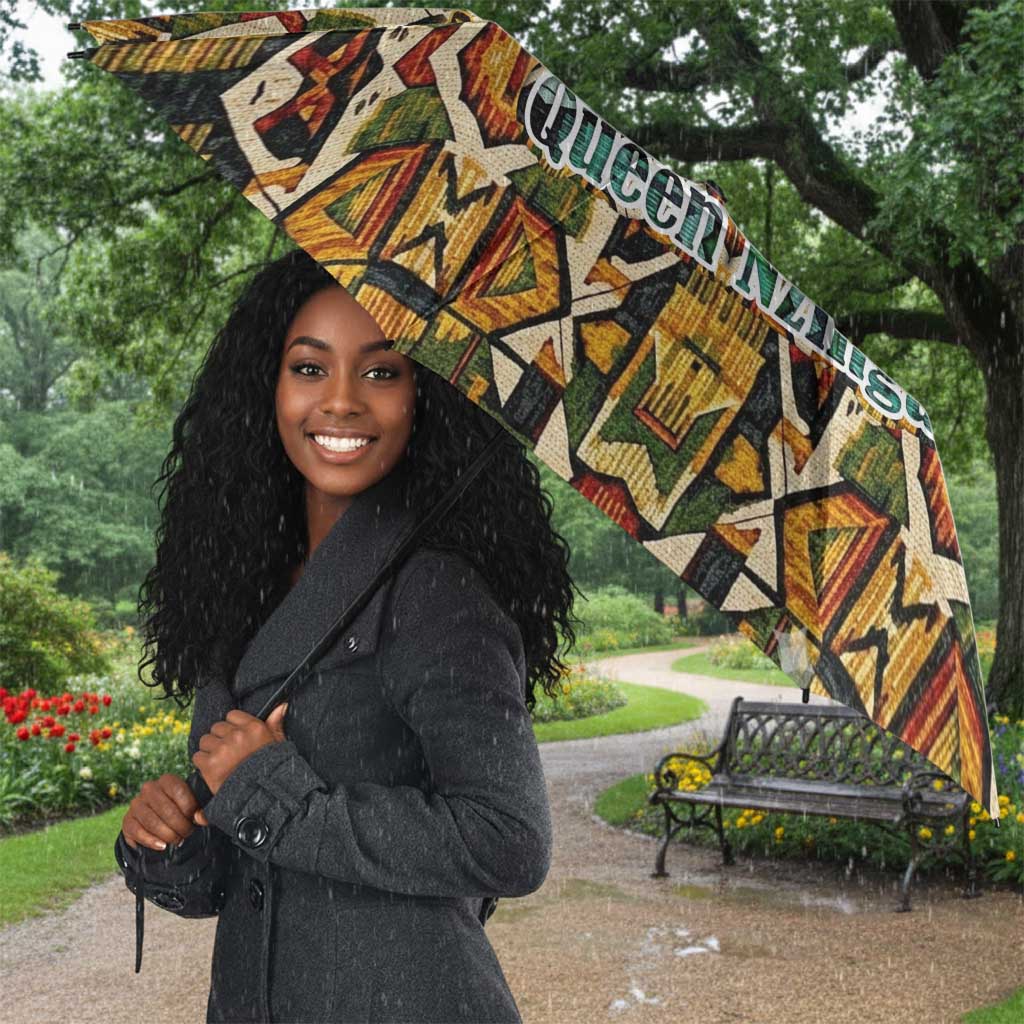Queen Nzinga Umbrella Mbandi Traditional Regal Portrait Empowerment Quote African Female Leadership - African Pride