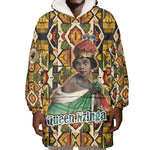 Queen Nzinga Wearable Blanket Hoodie Mbandi Traditional Regal Portrait Empowerment Quote African Female Leadership - African Pride