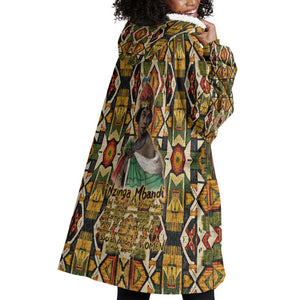 Queen Nzinga Wearable Blanket Hoodie Mbandi Traditional Regal Portrait Empowerment Quote African Female Leadership - African Pride