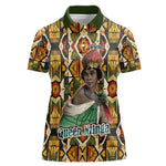 Queen Nzinga Women Polo Shirt Mbandi Traditional Regal Portrait Empowerment Quote African Female Leadership - African Pride