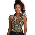 Queen Nzinga Women Sleeveless Polo Shirt Mbandi Traditional Regal Portrait Empowerment Quote African Female Leadership - African Pride