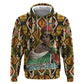 Queen Nzinga Zip Hoodie Mbandi Traditional Regal Portrait Empowerment Quote African Female Leadership - African Pride