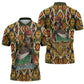 Queen Nzinga Zipper Polo Shirt Mbandi Traditional Regal Portrait Empowerment Quote African Female Leadership - African Pride