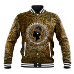 Queen Nzinga Baseball Jacket Cowrie Crown Silhouette Royal Power - African Pride