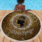 Queen Nzinga Beach Blanket Cowrie Crown Silhouette Royal Power - African Pride