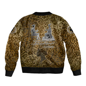 Queen Nzinga Bomber Jacket Cowrie Crown Silhouette Royal Power - African Pride