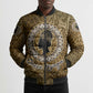 Queen Nzinga Bomber Puffer Jacket Cowrie Crown Silhouette Royal Power - African Pride