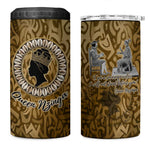 Queen Nzinga 4 in 1 Can Cooler Tumbler Cowrie Crown Silhouette Royal Power - African Pride