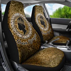 Queen Nzinga Car Seat Cover Cowrie Crown Silhouette Royal Power - African Pride