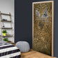 Queen Nzinga Door Cover Cowrie Crown Silhouette Royal Power - African Pride