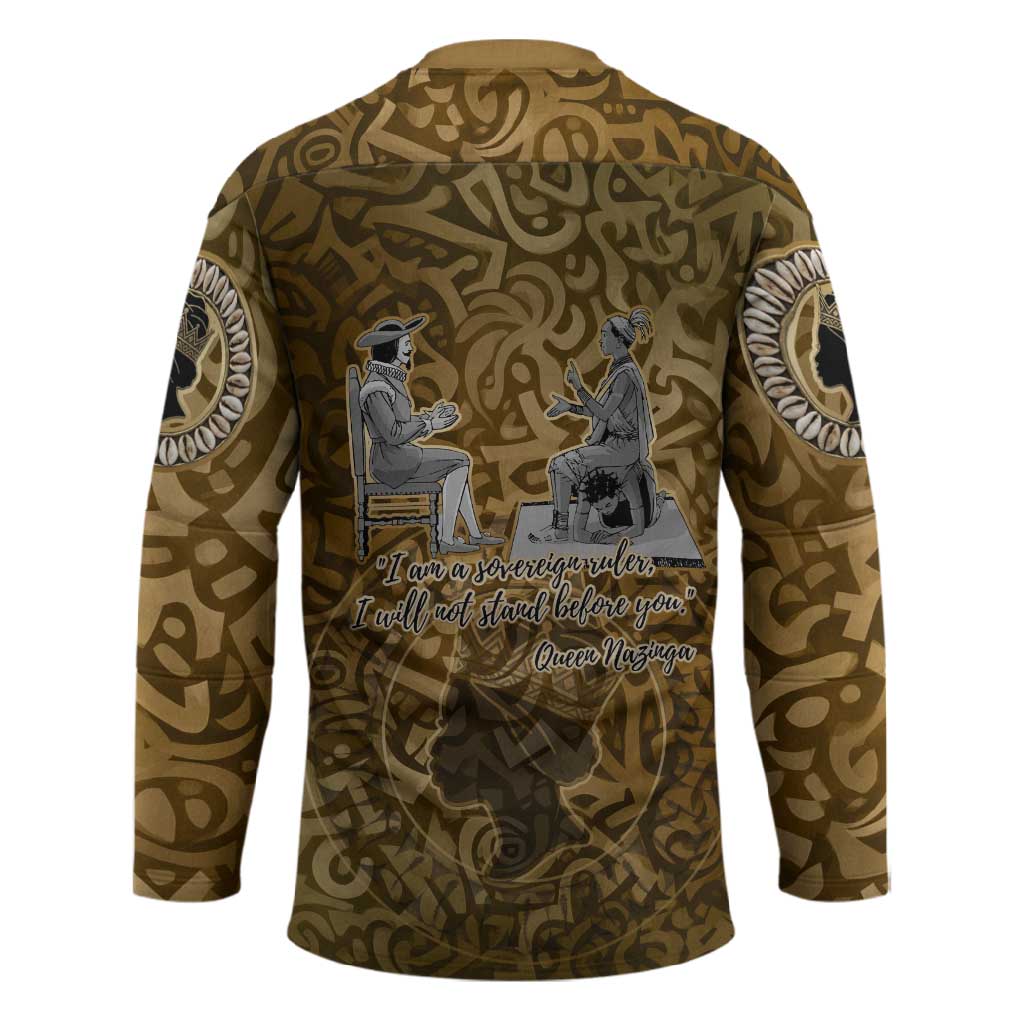 Queen Nzinga Hockey Jersey Cowrie Crown Silhouette Royal Power - African Pride