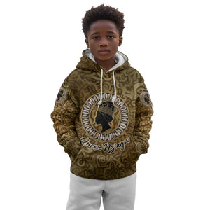 Queen Nzinga Kid Hoodie Cowrie Crown Silhouette Royal Power - African Pride