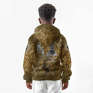 Queen Nzinga Kid Hoodie Cowrie Crown Silhouette Royal Power - African Pride