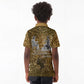 Queen Nzinga Kid Polo Shirt Cowrie Crown Silhouette Royal Power - African Pride