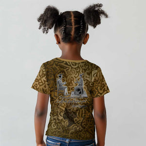 Queen Nzinga Kid T shirt Cowrie Crown Silhouette Royal Power - African Pride