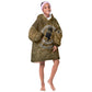 Queen Nzinga Kid Wearable Blanket Hoodie Cowrie Crown Silhouette Royal Power - African Pride