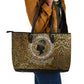 Queen Nzinga Leather Tote Bag Cowrie Crown Silhouette Royal Power - African Pride