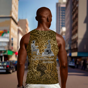 Queen Nzinga Men Tank Top Cowrie Crown Silhouette Royal Power - African Pride