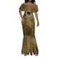Queen Nzinga Mermaid Dress Cowrie Crown Silhouette Royal Power - African Pride