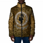 Queen Nzinga Padded Jacket Cowrie Crown Silhouette Royal Power - African Pride