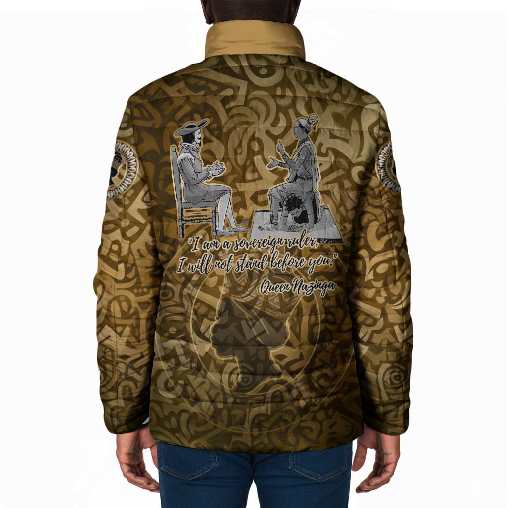 Queen Nzinga Padded Jacket Cowrie Crown Silhouette Royal Power - African Pride