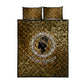 Queen Nzinga Quilt Bed Set Cowrie Crown Silhouette Royal Power - African Pride