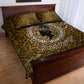 Queen Nzinga Quilt Bed Set Cowrie Crown Silhouette Royal Power - African Pride