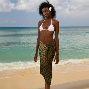 Queen Nzinga Sarong Cowrie Crown Silhouette Royal Power - African Pride