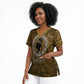 Queen Nzinga Scrub Top Cowrie Crown Silhouette Royal Power - African Pride