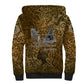 Queen Nzinga Sherpa Hoodie Cowrie Crown Silhouette Royal Power - African Pride