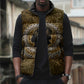 Queen Nzinga Sleeveless Puffer Jacket Cowrie Crown Silhouette Royal Power - African Pride