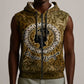 Queen Nzinga Sleeveless Zip Hoodie Cowrie Crown Silhouette Royal Power - African Pride