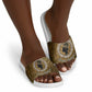 Queen Nzinga Slide Sandals Cowrie Crown Silhouette Royal Power - African Pride