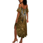 Queen Nzinga Summer Maxi Dress Cowrie Crown Silhouette Royal Power - African Pride