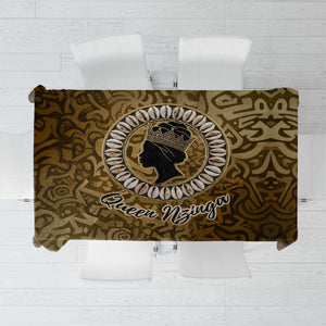 Queen Nzinga Tablecloth Cowrie Crown Silhouette Royal Power - African Pride
