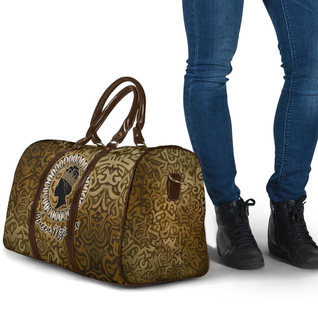 Queen Nzinga Travel Bag Cowrie Crown Silhouette Royal Power - African Pride