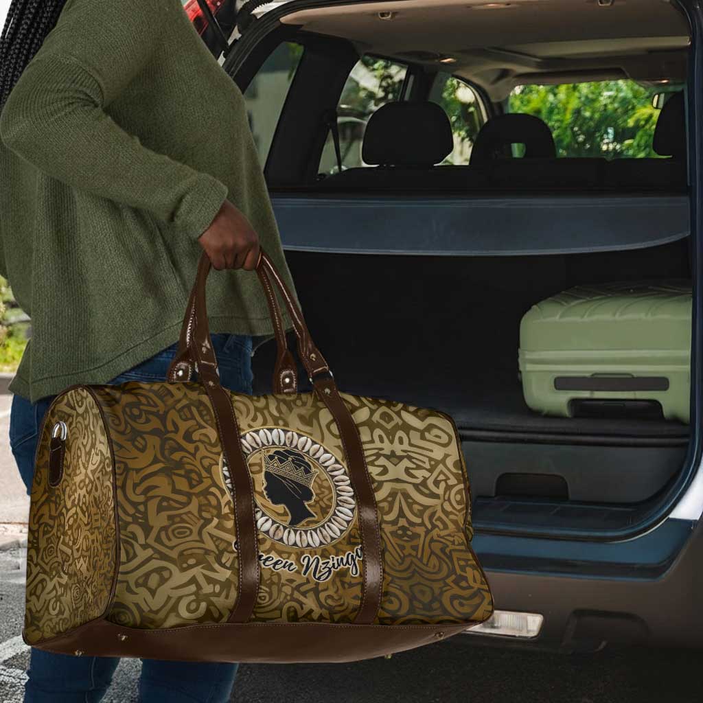 Queen Nzinga Travel Bag Cowrie Crown Silhouette Royal Power - African Pride