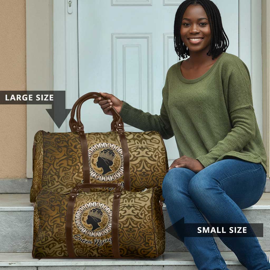 Queen Nzinga Travel Bag Cowrie Crown Silhouette Royal Power - African Pride