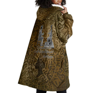 Queen Nzinga Wearable Blanket Hoodie Cowrie Crown Silhouette Royal Power - African Pride