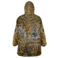 Queen Nzinga Wearable Blanket Hoodie Cowrie Crown Silhouette Royal Power - African Pride