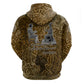 Queen Nzinga Zip Hoodie Cowrie Crown Silhouette Royal Power - African Pride