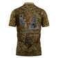 Queen Nzinga Zipper Polo Shirt Cowrie Crown Silhouette Royal Power - African Pride