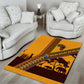South Africa Flag Area Rug Tribal Africa Heritage - Wildlife Silhouettes in Earthy