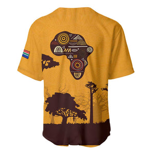 South Africa Flag Baseball Jersey Tribal Africa Heritage - Wildlife Silhouettes in Earthy