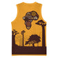 South Africa Flag Basketball Jersey Tribal Africa Heritage - Wildlife Silhouettes in Earthy - African Pride