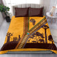 South Africa Flag Bedding Set Tribal Africa Heritage - Wildlife Silhouettes in Earthy